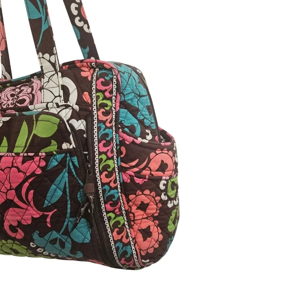Vera Bradley Diaper Bag Lola Retired Pattern Changing Pad Inner Outer Pockets - Picture 3 of 12